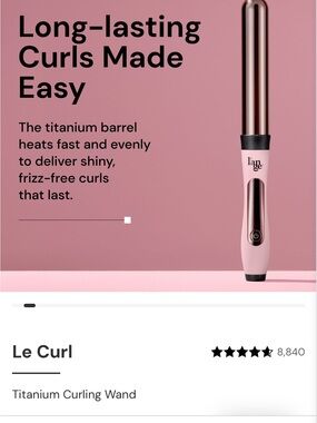 Lange Pink and Rose Gold Le Curl Titanium Curling Wand